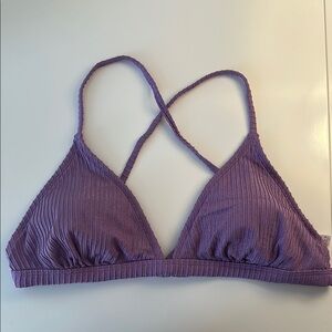 Xhilaration Purple Bikini Triangle Top with Ribbed Texture